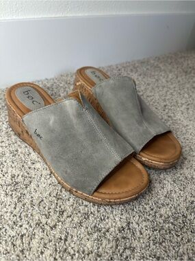 B.O.C Suede Cork Wedge Sandals